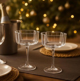 دسرخوری بلوری پایه دار ۴تایی برند deli glass