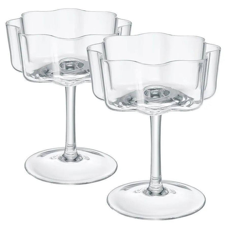 دسرخوری بلوری پایه دار ۴تایی برند deli glass