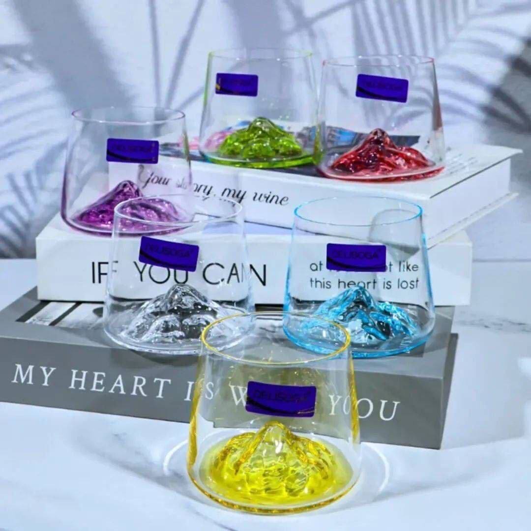 نیم لیوان کوه یخ رنگی و‌ساده برند deli glass