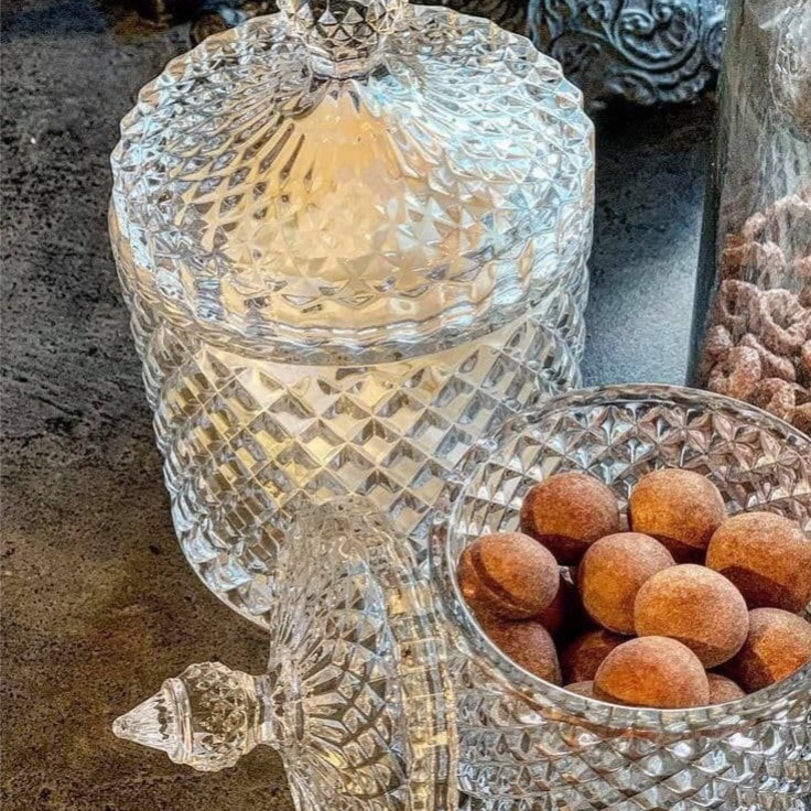 قندان و شکلات خوری بلوری تراشدار وارداتی