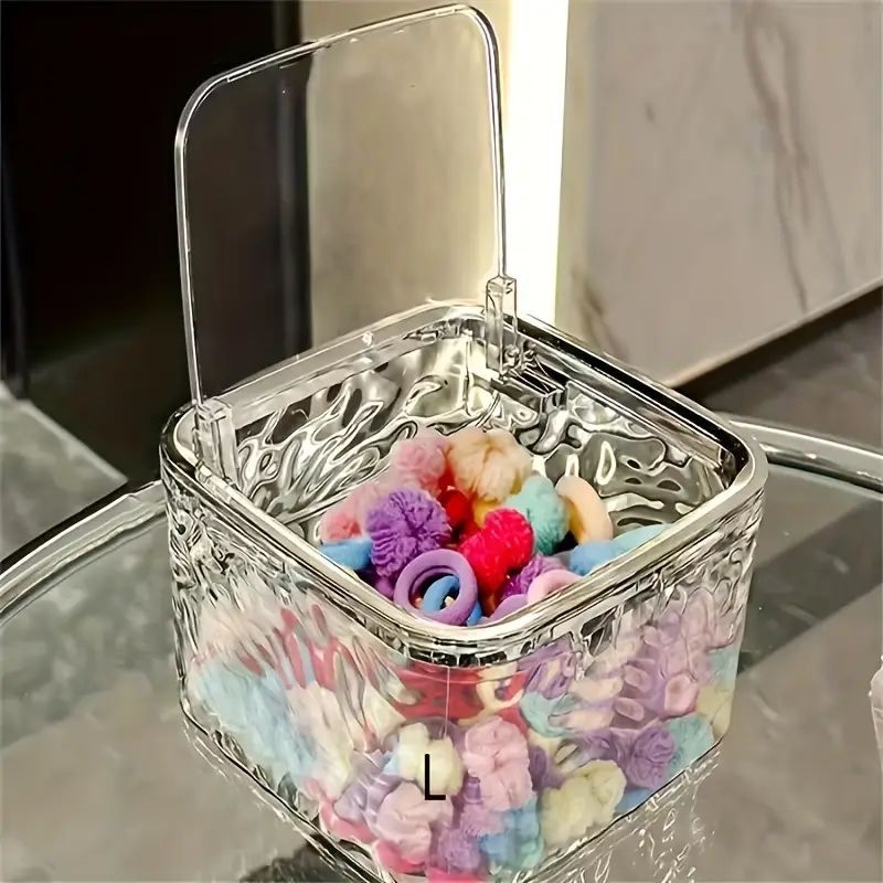 سطل رومیزی مربع دور نقره ای دوسایز